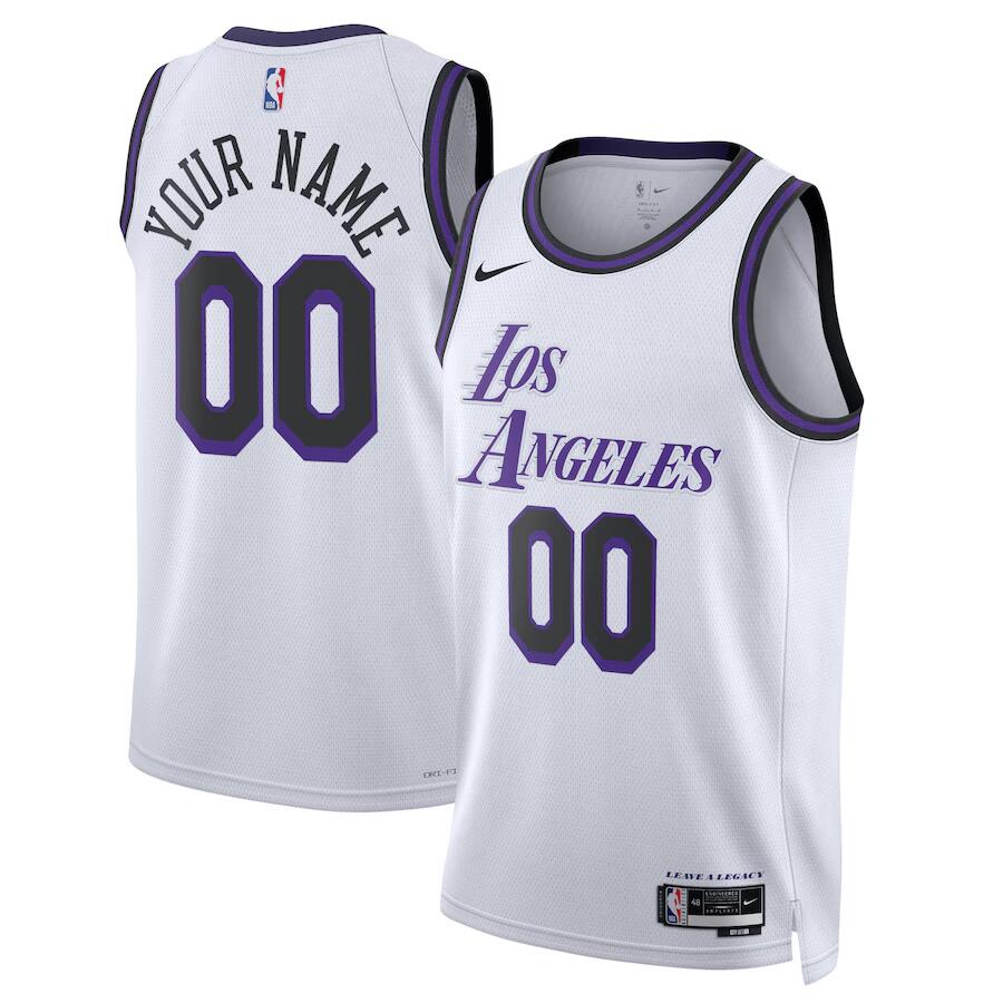 Men's Los Angeles Lakers Active Player Custom White 2022/23 Swingman City Edition Stitched Basketball Jersey